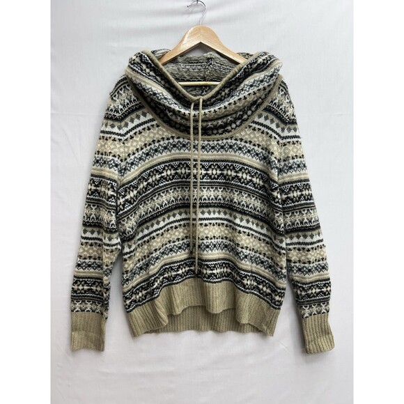 Kensie Girl Sweaters - Kensie Women’s Fair Isle Cowl Tunnel Neck Sweater Geometric Pullover Large